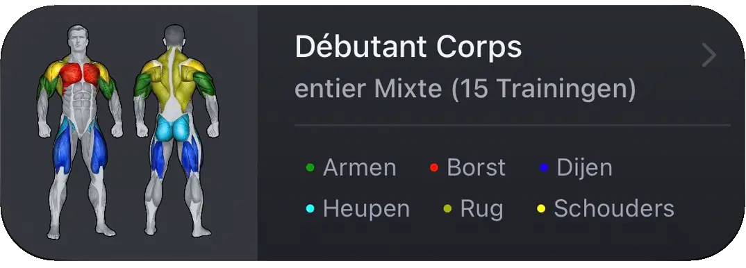VigiGym Push Day Routine – Visuele spierdoelen met kleurgecodeerde borst, schouders en triceps