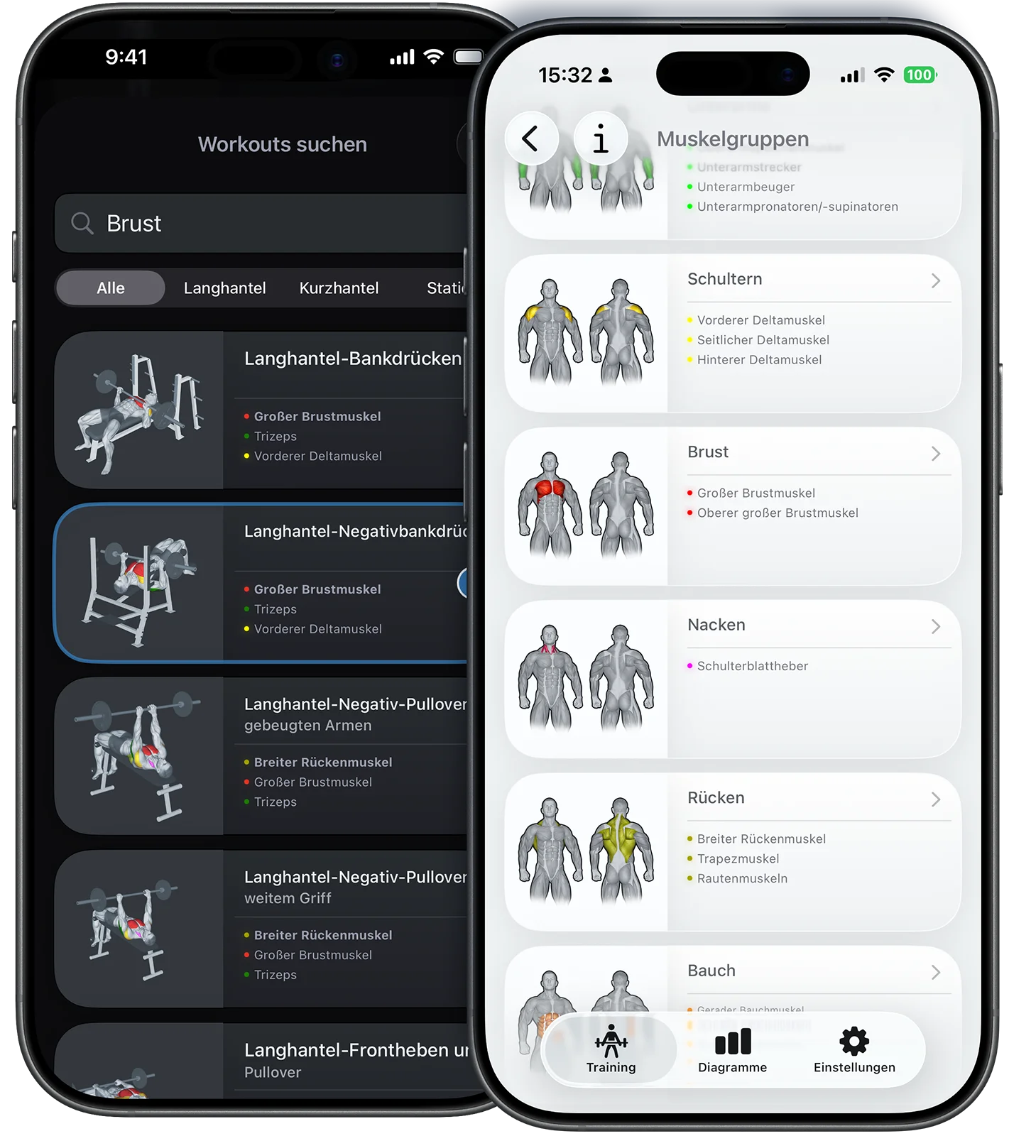 VigiGym Light und Dark Mode – Natives iOS-Design passt sich deinen Systemeinstellungen an