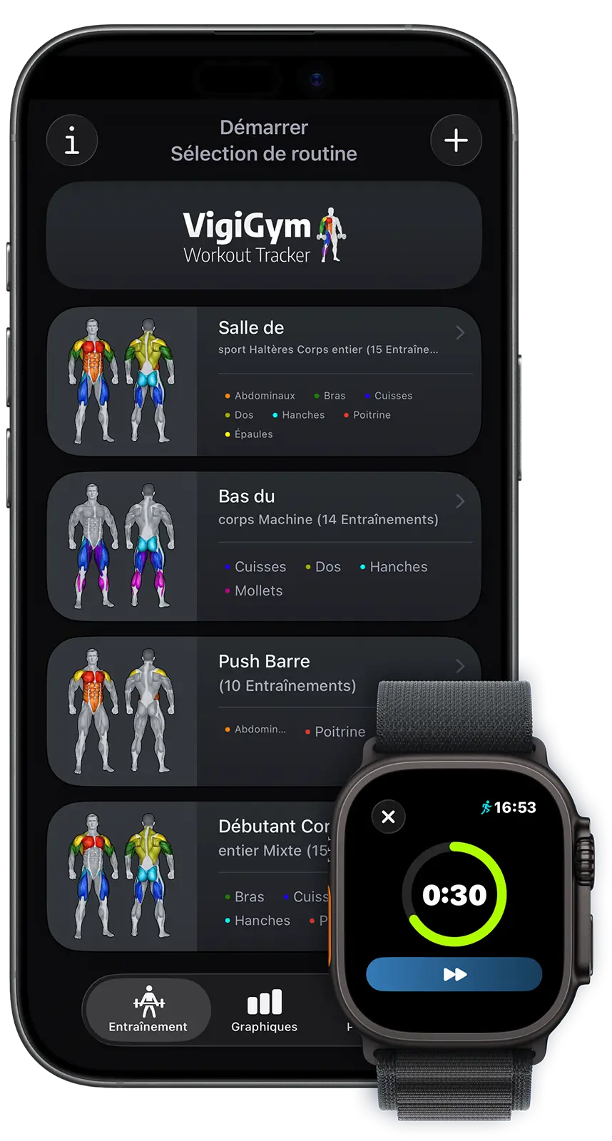 VigiGym sur iPhone et Apple Watch – Ta solution complète de suivi d'entraînement