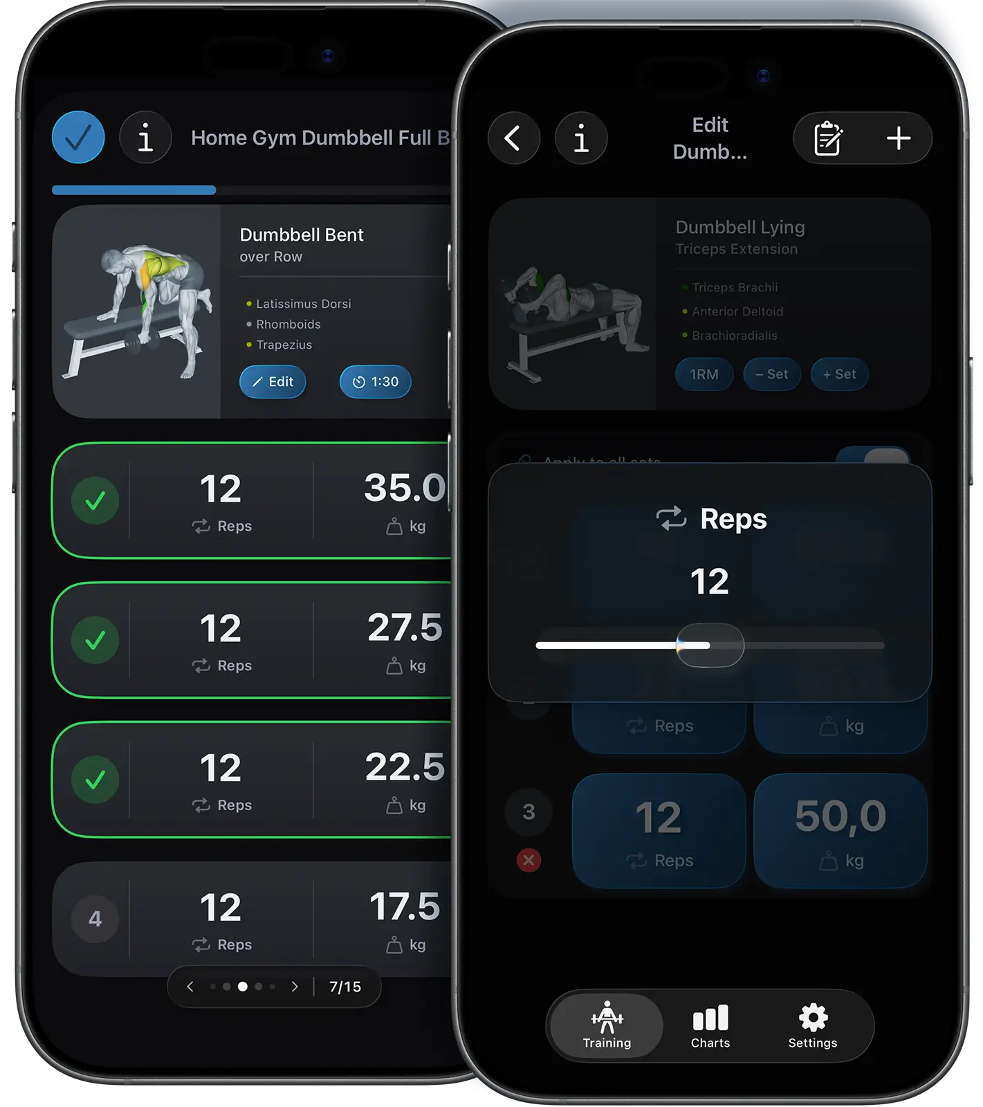 Swipe function in VigiGym