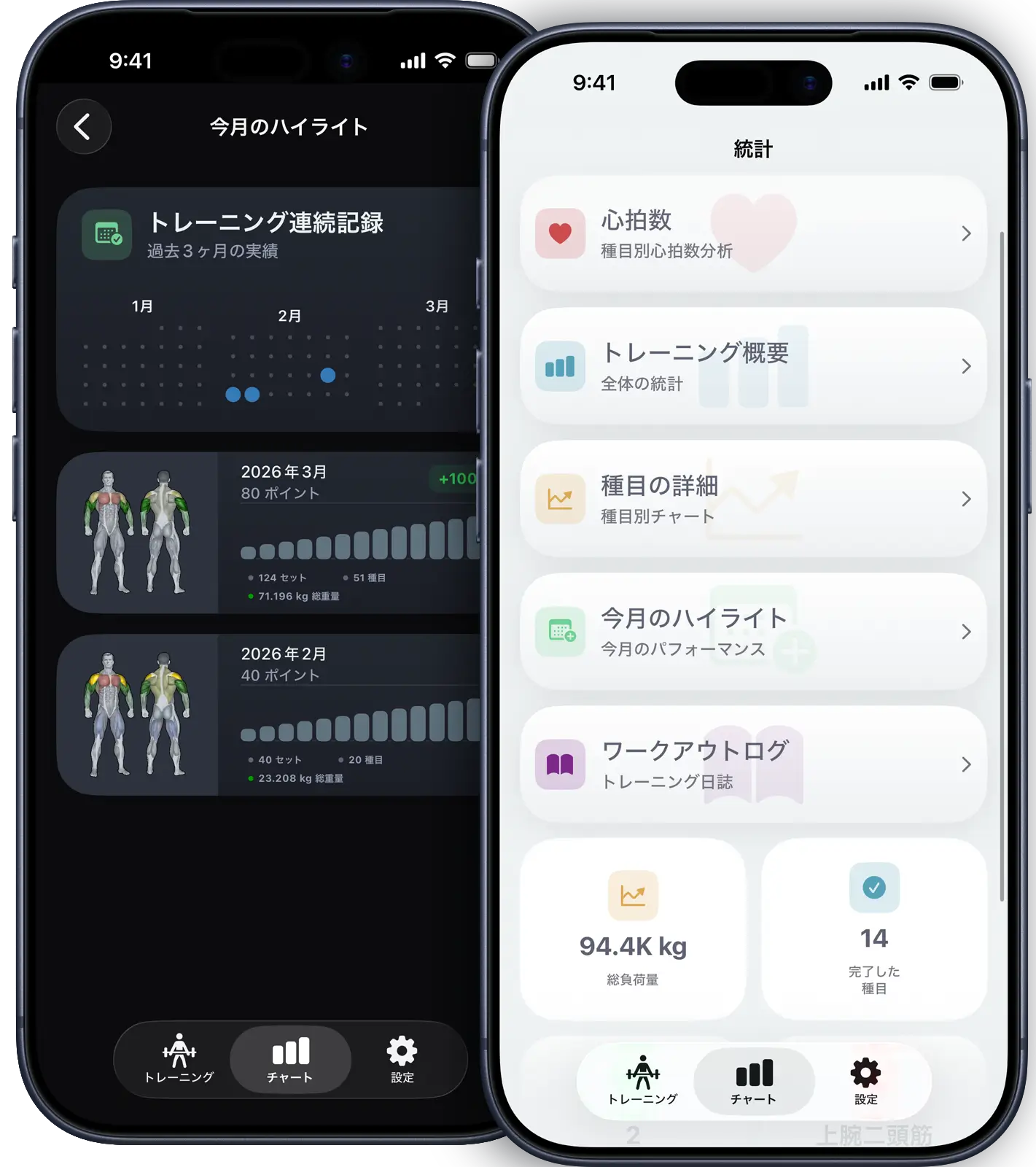 VigiGym ライトモード ダークモード iPhone ネイティブiOSデザイン シームレスな外観切替 触覚フィードバック SwiftUIインターフェース